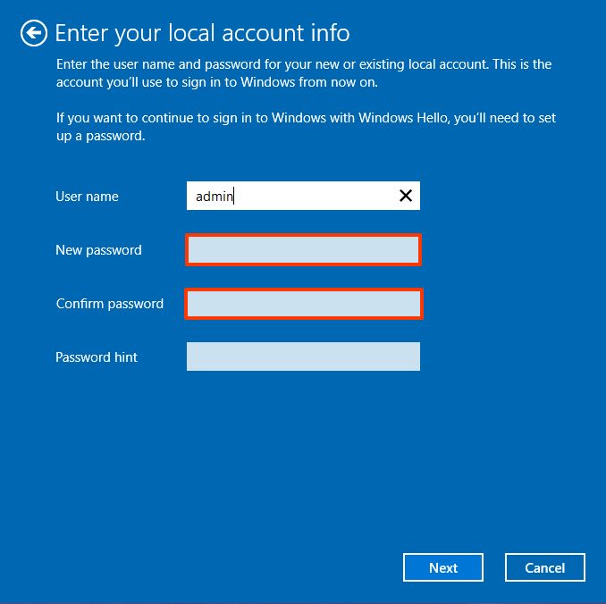 Remove password from Windows 10