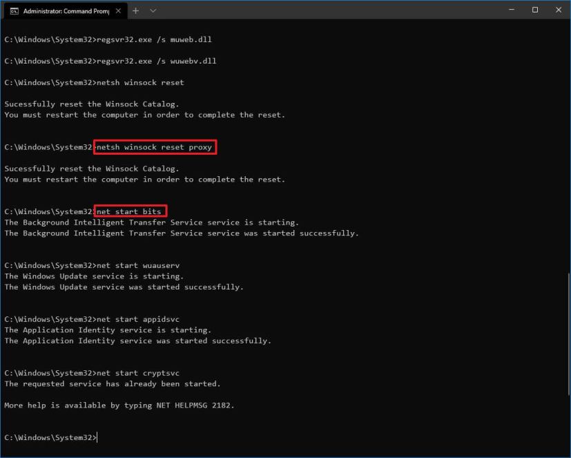 Reset network adapter on Windows 10