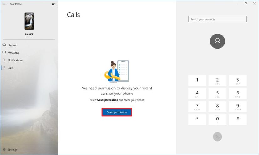 Your Phone enable permission to make calls