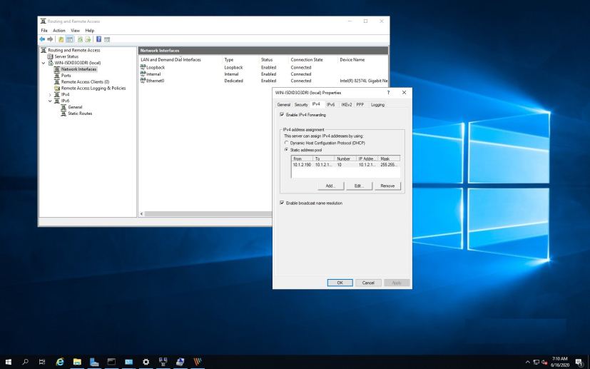 Set up VPN on Windows Server 2019