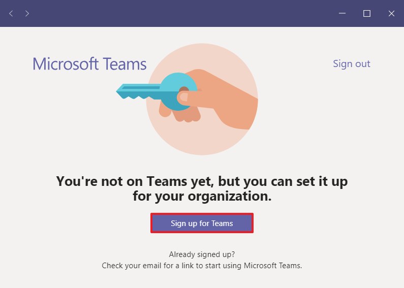 Sign up for Microsoft Teams