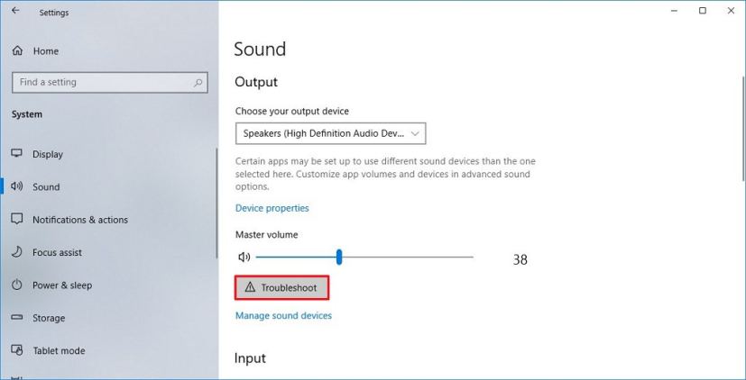 Sound settings fix audio option