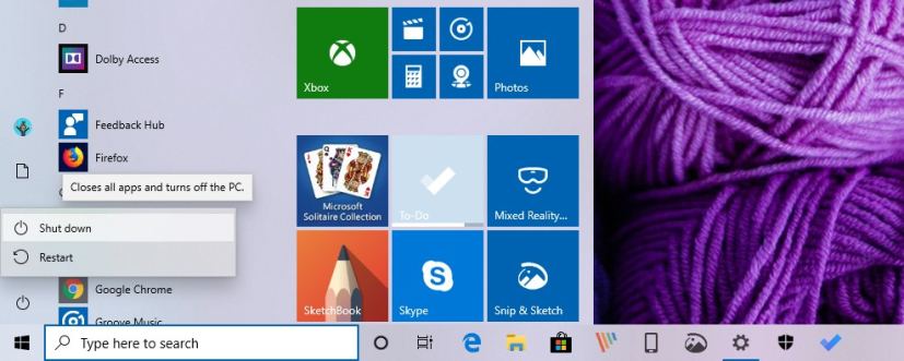 Start menu tweaks with Windows 10 version 1903