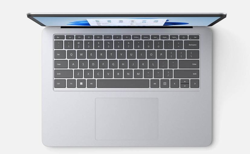 Laptop Studio keyboard and trackpad
