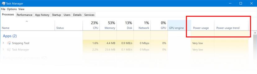 Task Manager Performance tab on WIndows 10 build 17704