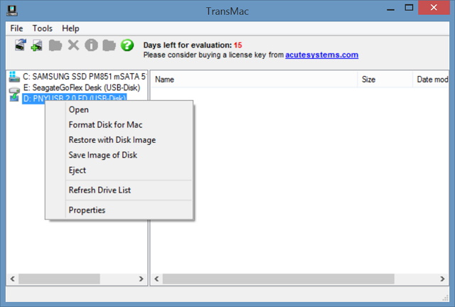 TransMac Restore with Disk Image