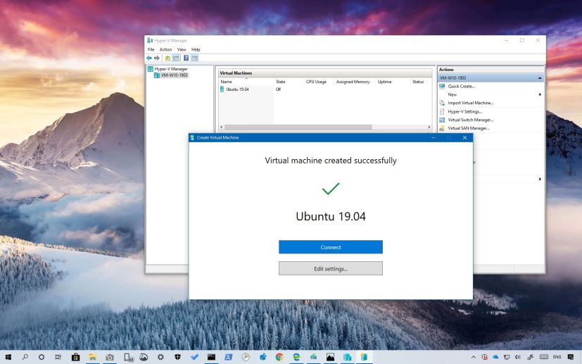 Ubuntu VM using Hyper-V Quick Create feature