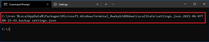 Undo Windows Terminal settings