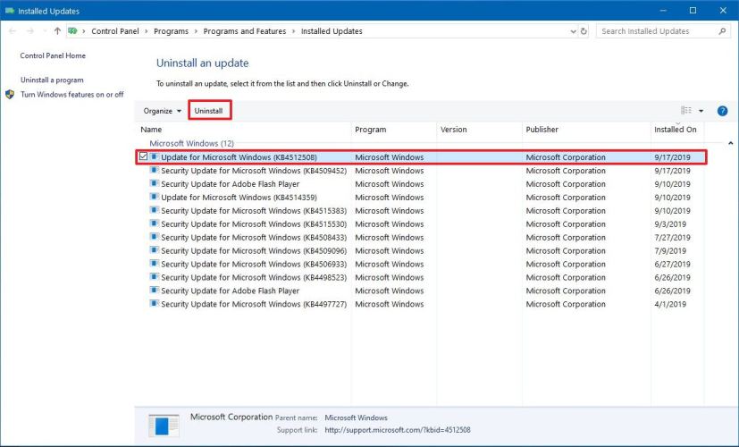 Uninstall Windows 10 version 1909 and rollback to version 1903