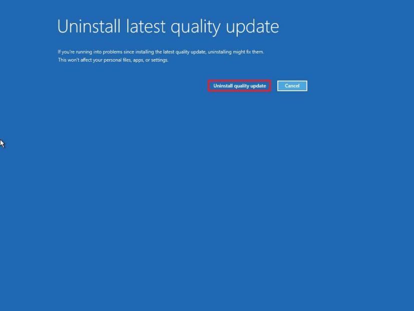 Uninstall Windows 10 21H1 (KB5000736)