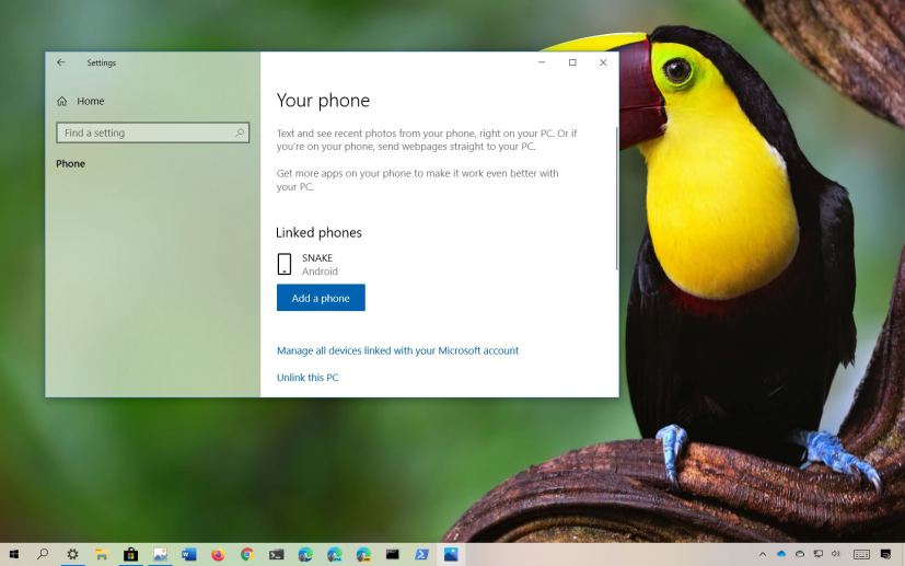 Unlink phone from Windows 10