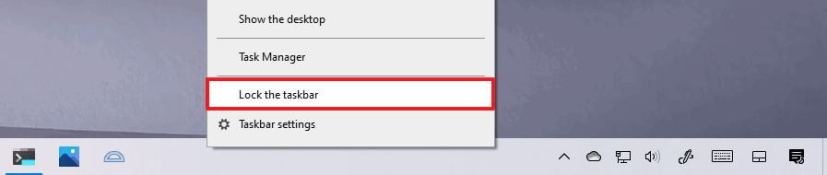Unlock taskbar on Windows 10