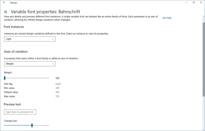 Variable font properties