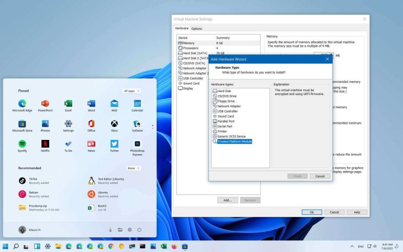 VMware Windows 11 VM with TPM and Secure Boot