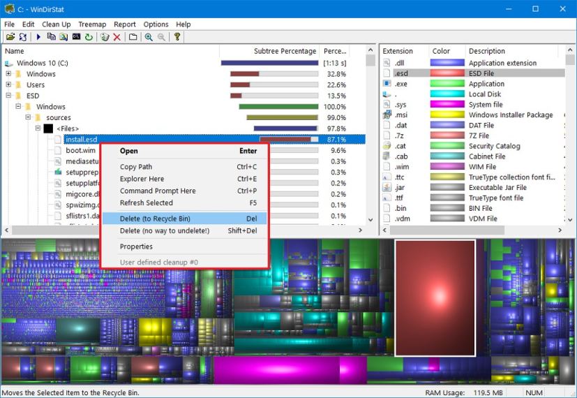 WinDirStat cleanup options