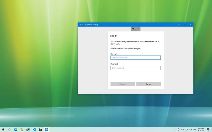 Windows 10 remote desktop sign in