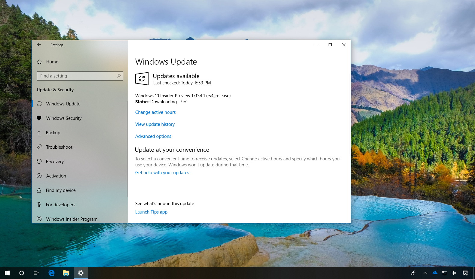 Windows 10 build 17134