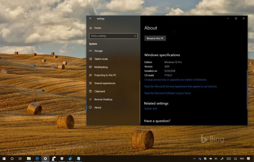 Windows 10 version 1809 (build 17763.17 and build 17763.55)