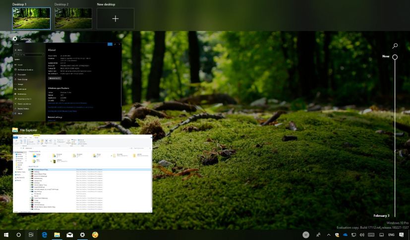 Windows 10 version 1803 (Redstone 4) with Timeline