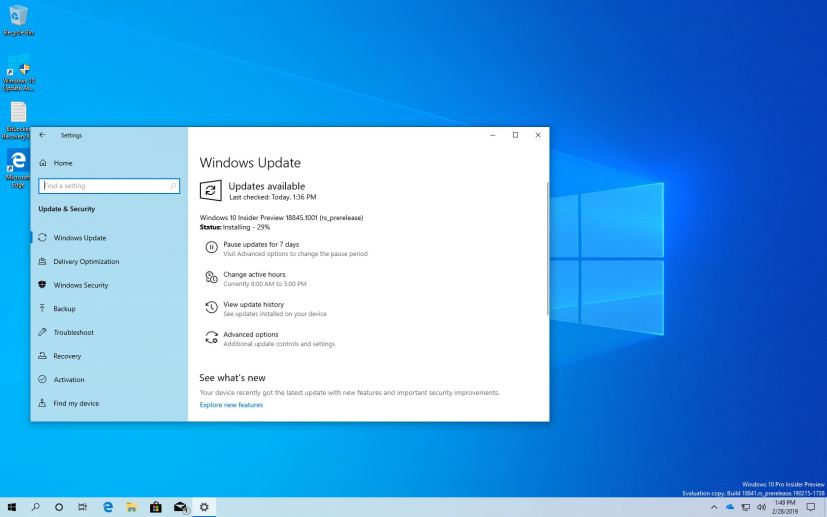 Windows 10 build 18845 (20H1)