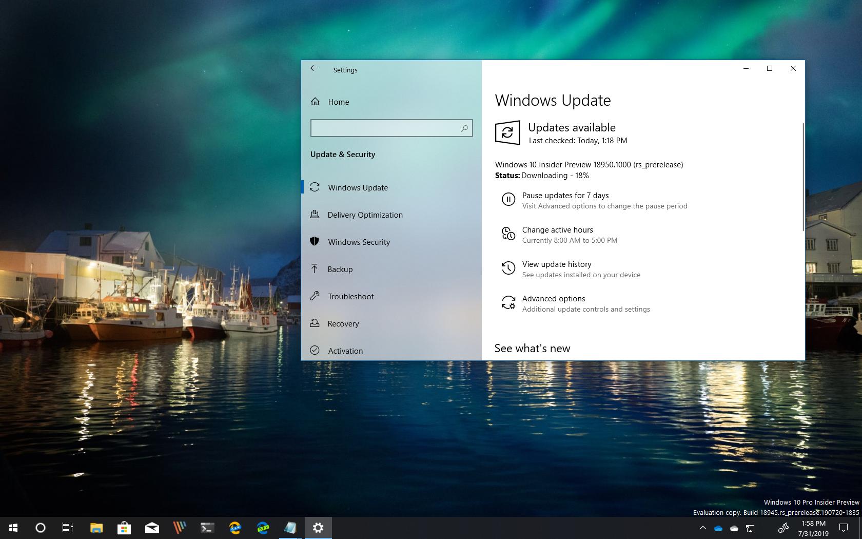 Windows 10 build 18950 download