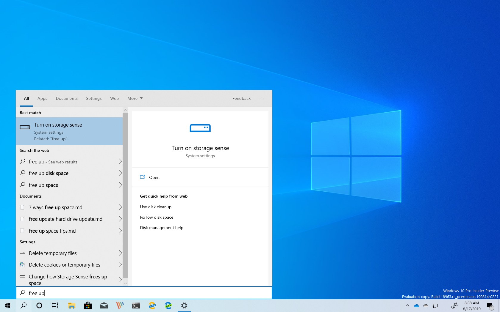 Windows 10 build 18963 new features
