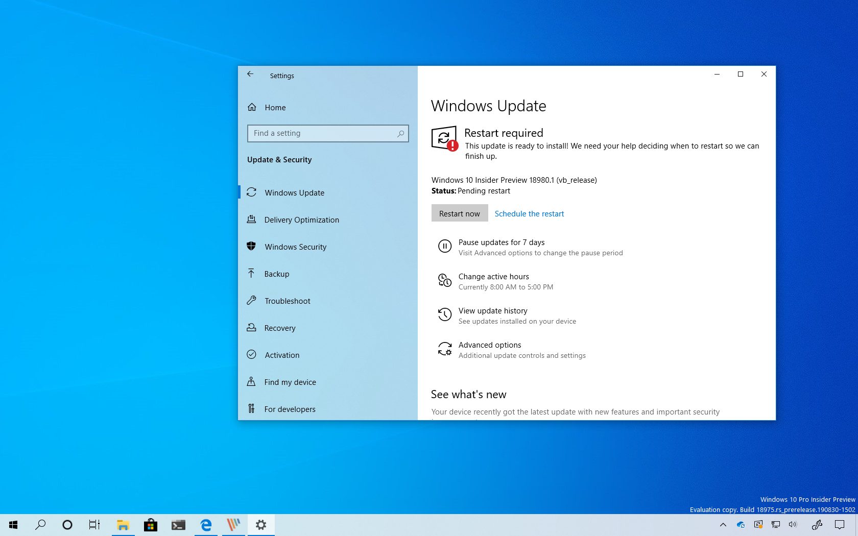 Windows 10 build 18980 (Vibranium) download