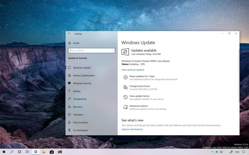 Windows 10 build 18999 download