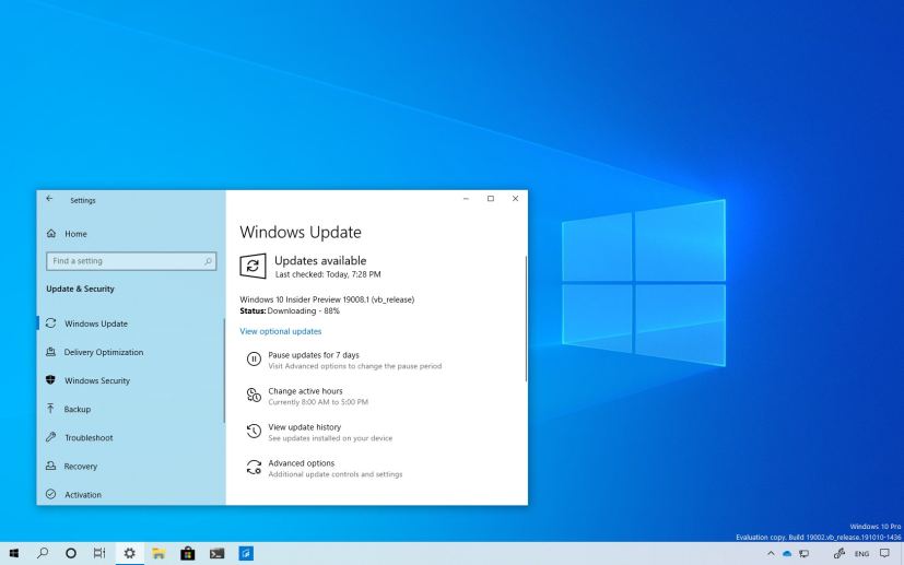 Windows 10 build 19008 download