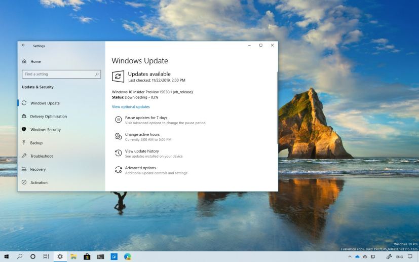 Windows 10 build 19030 download