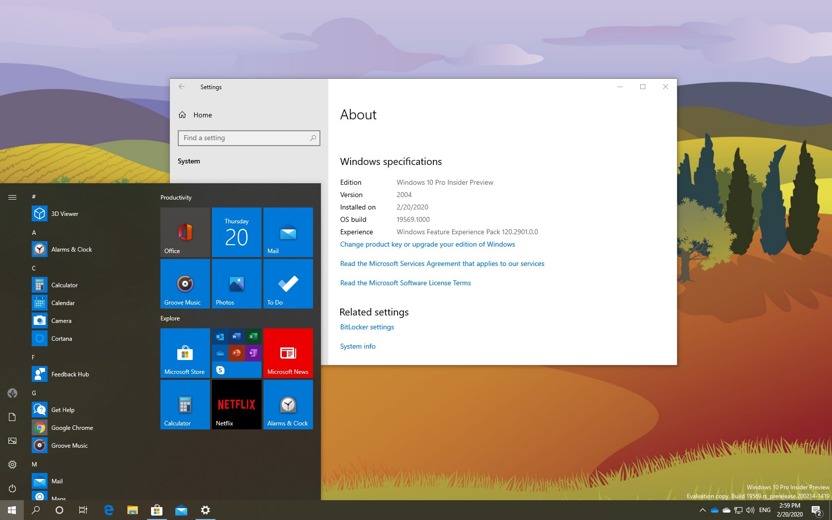 Windows 10 build 19569 with new icons