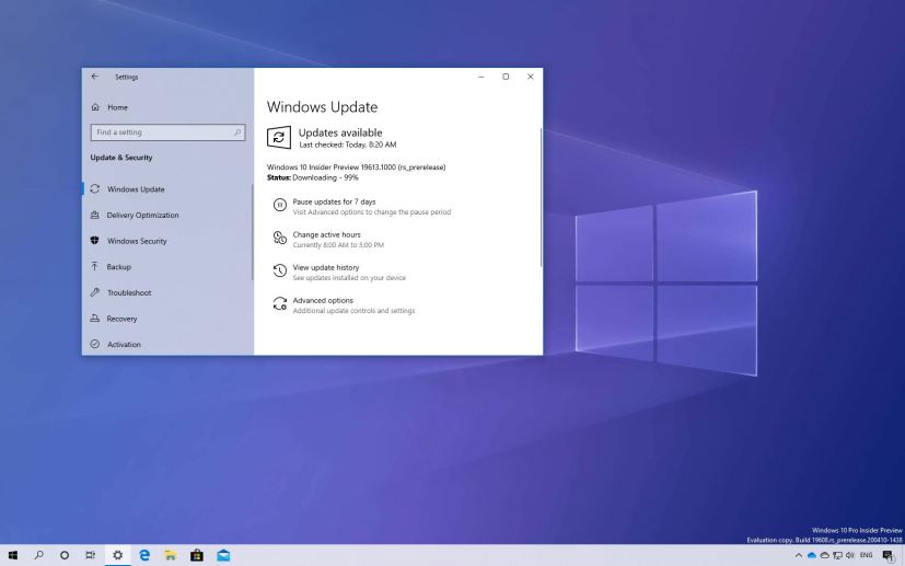 Windows 10 build 19613 download
