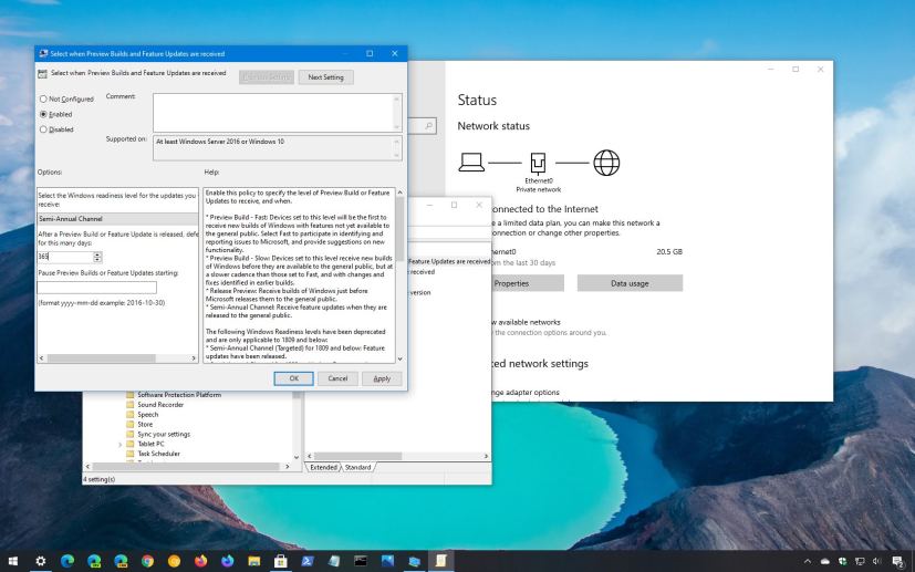 Windows 10 20H2 block settings