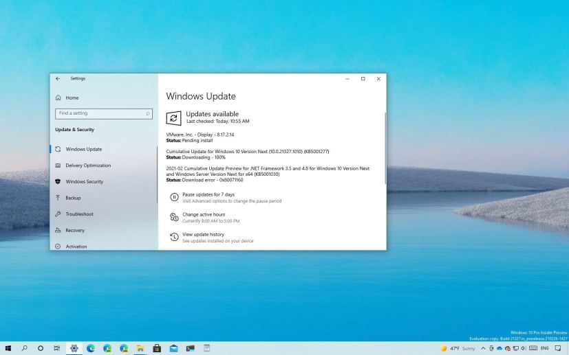 Windows 10 build 21332