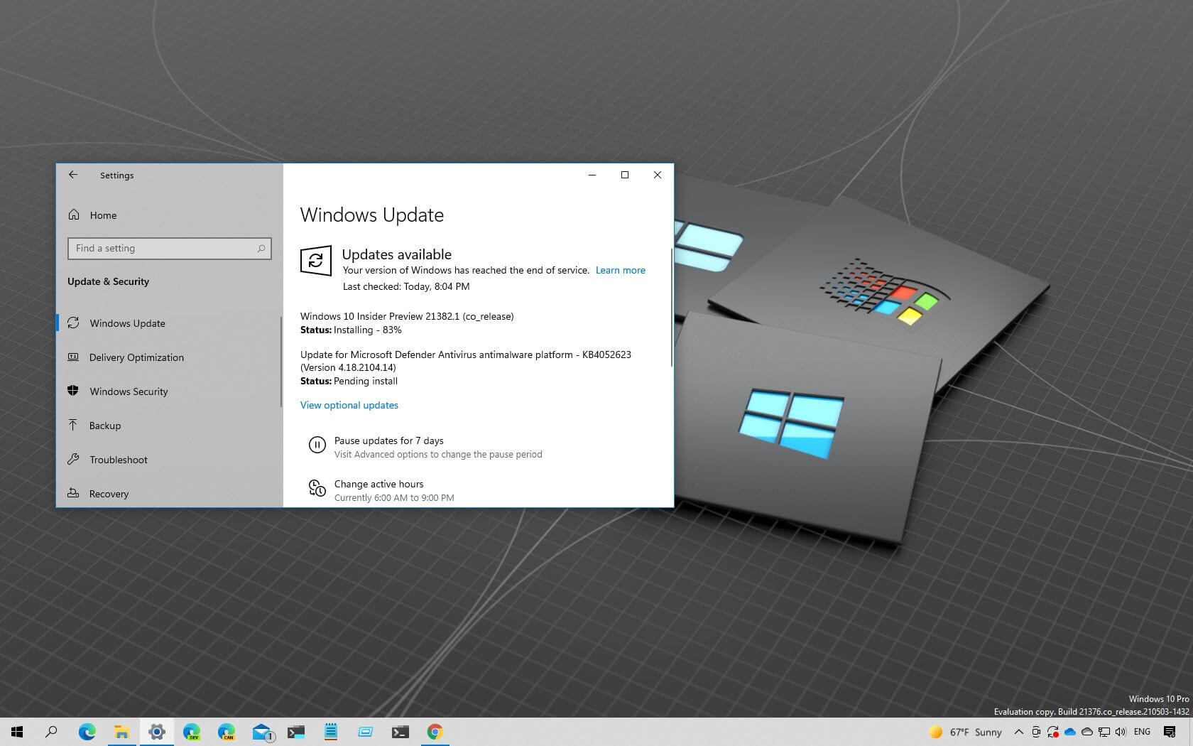 Windows 10 build 21382