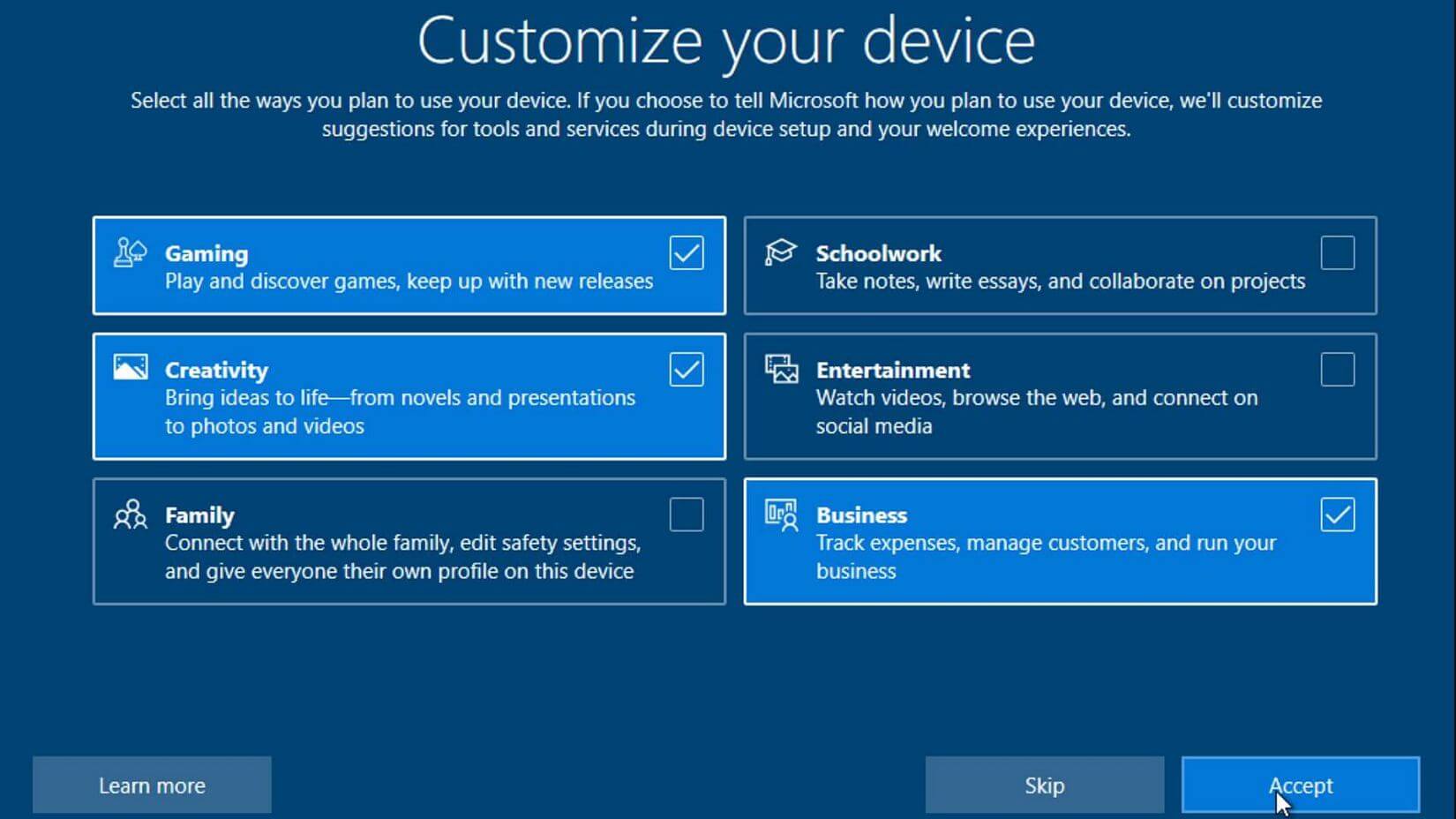 Windows 10 version 21H1 clean install