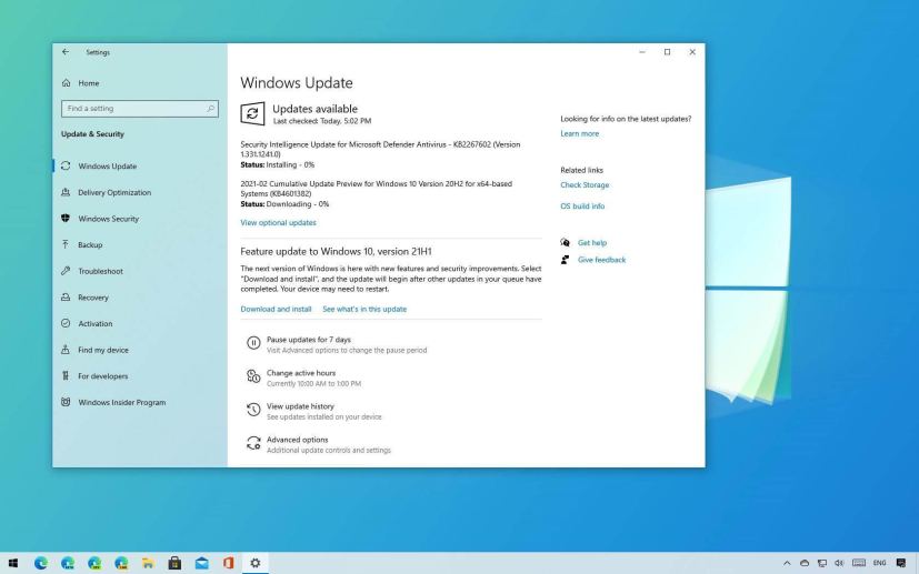 Windows 10 21H1 new features