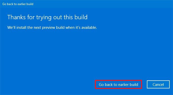 Windows 10 21H1 rollback to older version