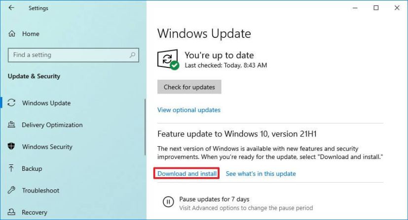 Windows 10 21H1 upgrade from 20H2 or 2004