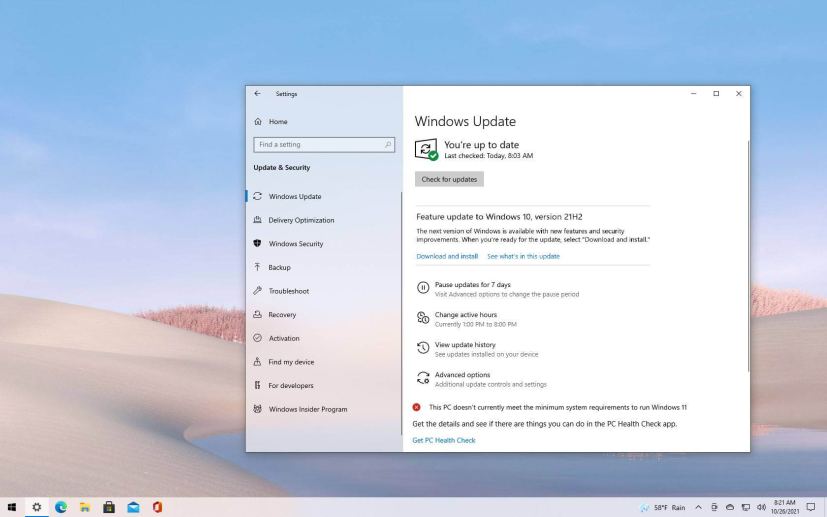 Windows 11 21H2 upgrade