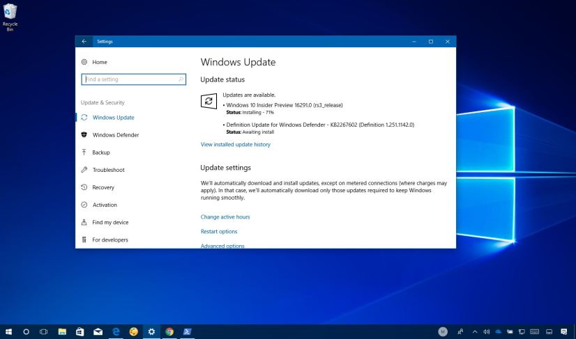 Windows 10 build 16291