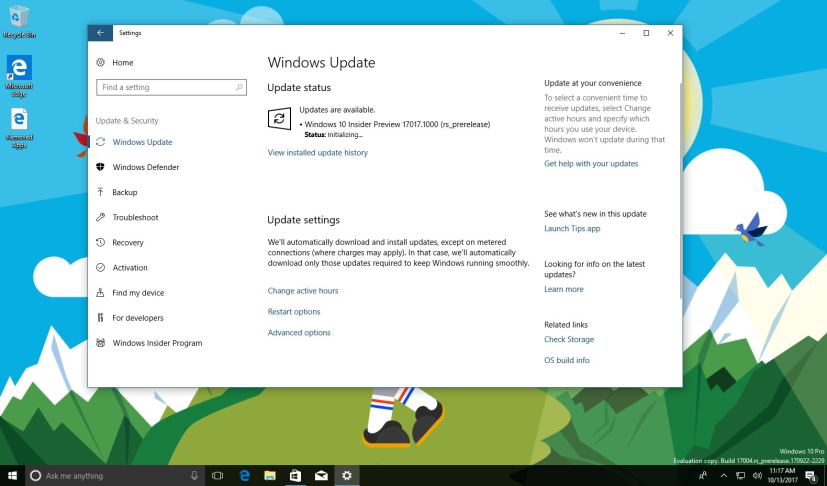 Windows 10 build 17017