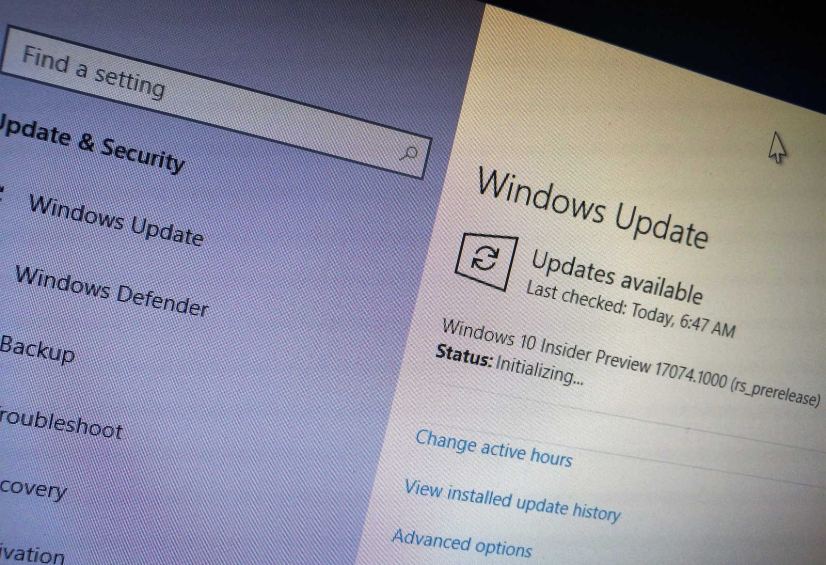Windows 10 build 17074