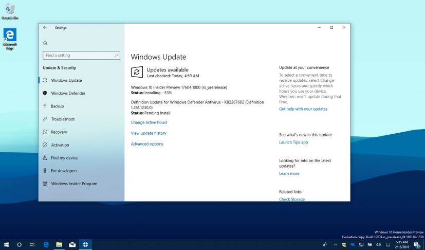 Windows 10 build 17604