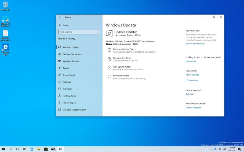 Windows 10 build 18850
