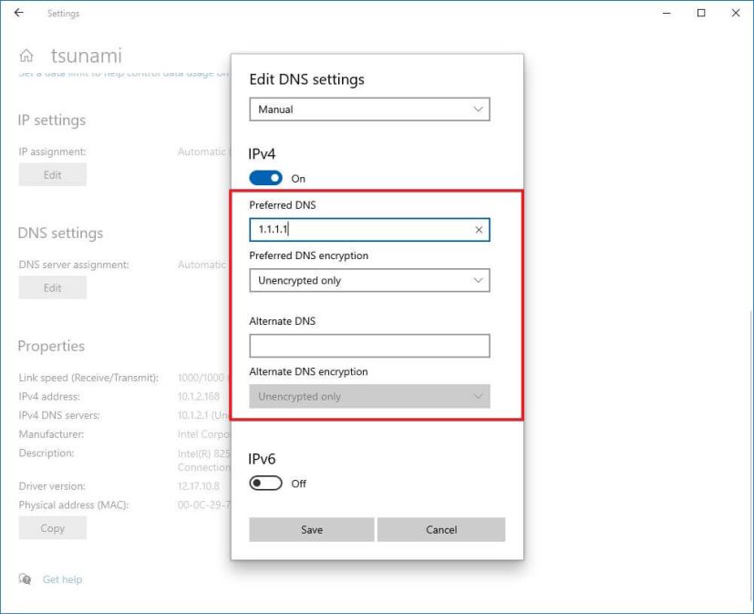 Windows 10 21H2 DoH settings