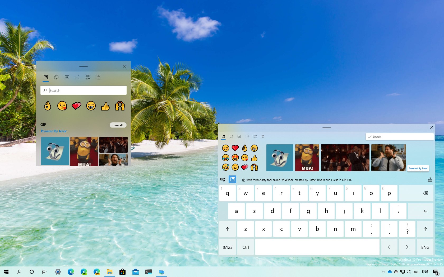 Windows 10 emoji, gif, clipboard