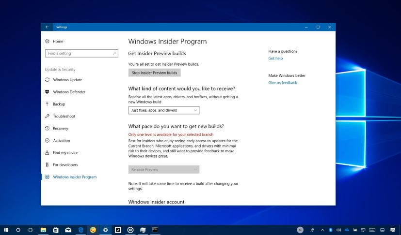 Windows 10 Fall Creators Update Release Preview