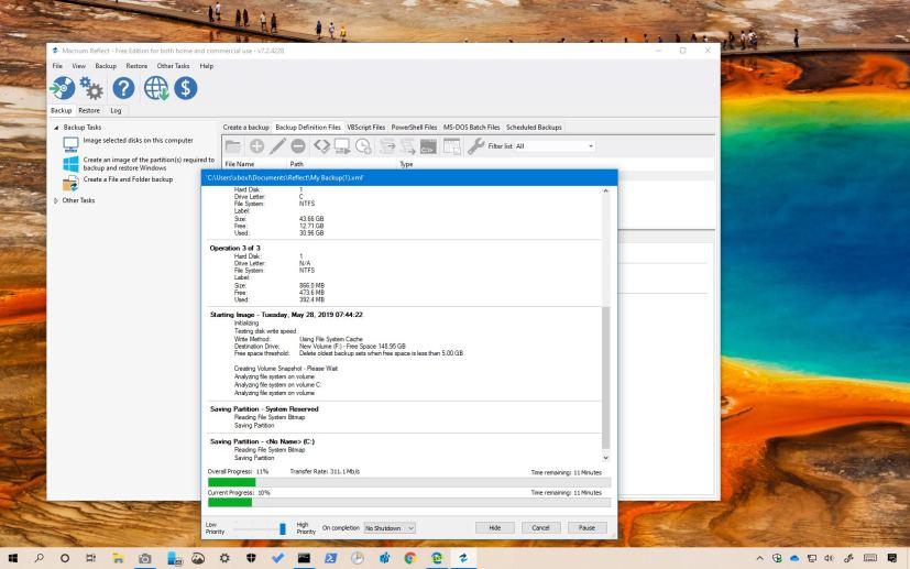 Windows 10 full backup using Macrium Reflect