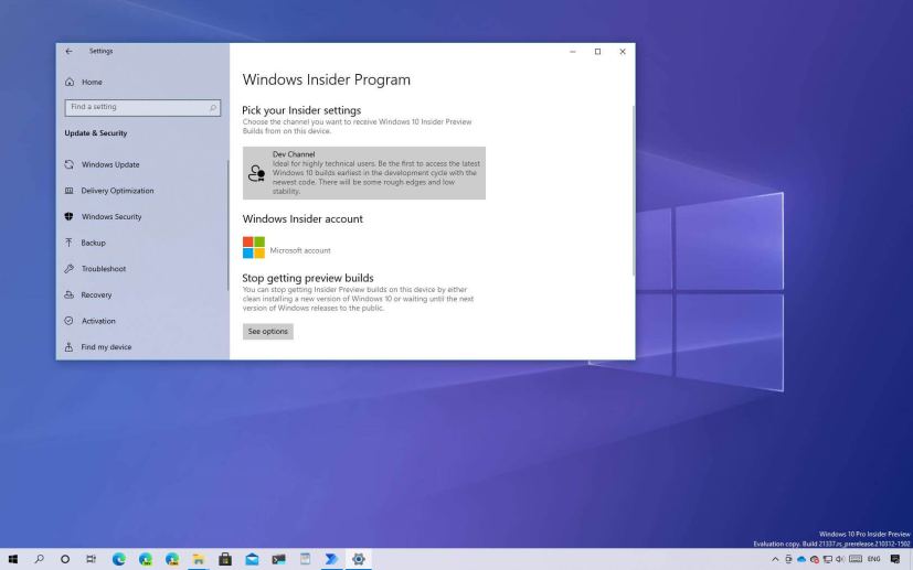 Windows 10 Insider Preview build history